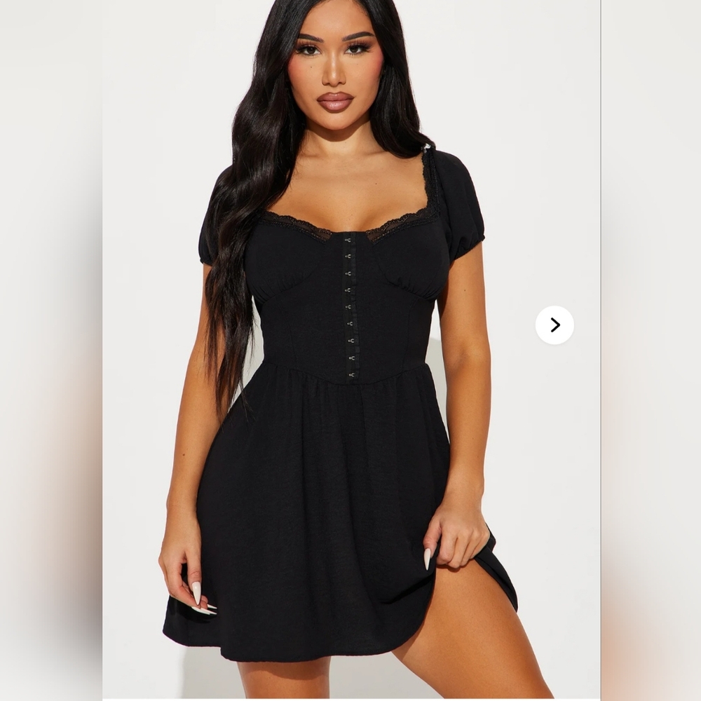 Janie Airflow Mini Dress - Black Large New